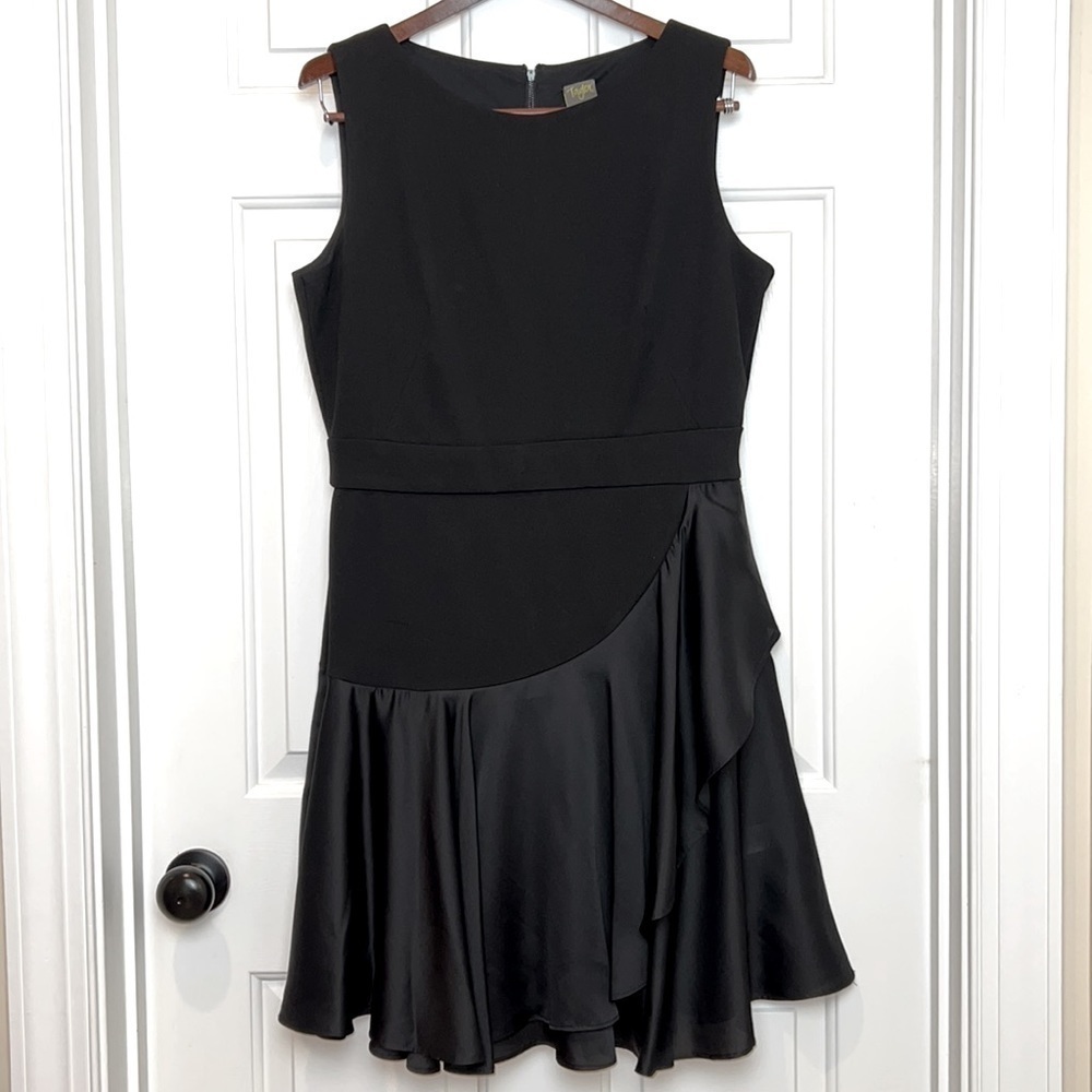 Taylor Sleeveless Fit and Flare LBD Dress with Ruffle Hem Size 10 Black
